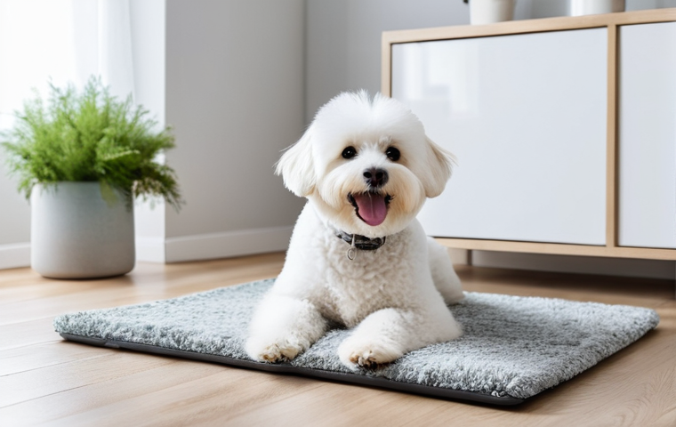 강아지 털 알러지 방지법 - **Prompt 2: A heartwarming scene of a responsible pet owner performing grooming outdoors on a bright...