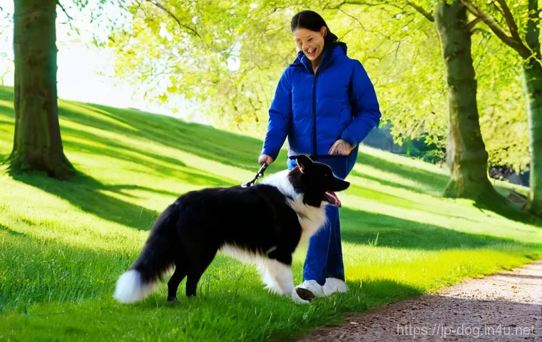 보더콜리 인내심 훈련 - **Prompt:** A heartwarming indoor scene featuring a intelligent Border Collie perfectly executing a ...
