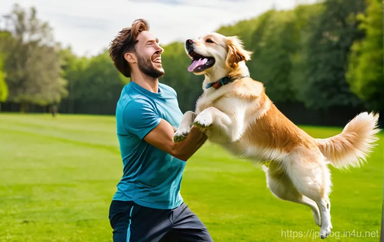 강아지 행동 문제 해결 - A kind-faced woman in her 30s, dressed in casual, comfortable attire, observes her Shiba Inu on a le...