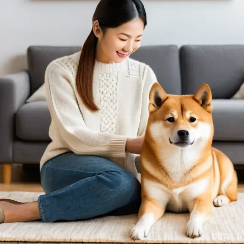 강아지의 질병 예방 - **Prompt 1: A Gentle Daily Health Check-up at Home**
"A cozy indoor scene featuring a caring pet...