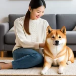 강아지의 질병 예방 - **Prompt 1: A Gentle Daily Health Check-up at Home**
    "A cozy indoor scene featuring a caring pet...