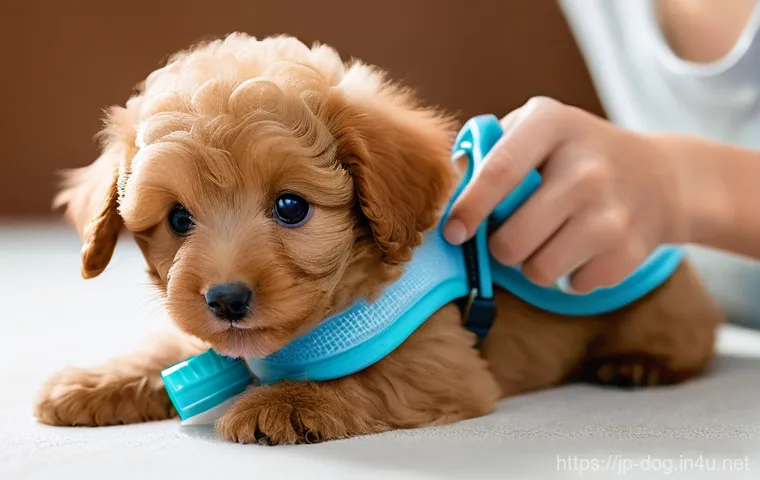 강아지 이갈이 관리 - **Prompt:** A heartwarming scene featuring a friendly 6-month-old Golden Retriever puppy and a kind-... 강아지 이갈이 관리 - **Prompt:** A heartwarming scene featuring a friendly 6-month-old Golden Retriever puppy and a kind-...