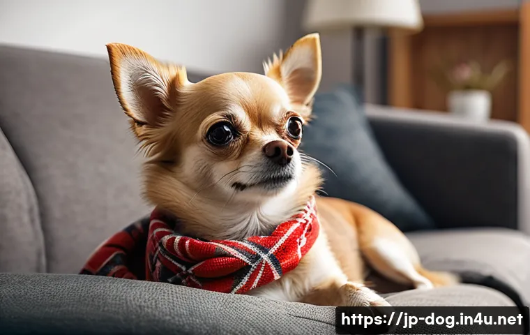 강아지 체중 관리 - **Prompt 1: Cozy Cuddle with a Slightly Plump Chihuahua**
    A warm and inviting indoor scene. A fe...